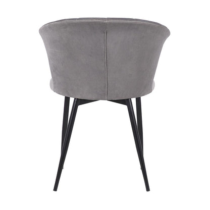 Armen Living - Lulu Contemporary Dining Chair in Black Powder Coated Finish and Gray Velvet - LCLUCHBLGREY veiw 5