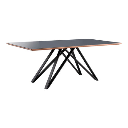 Armen Living - Maine Contemporary Gray Glass 5 Piece Metal Dining Set - SETURDIMAOR veiw 2