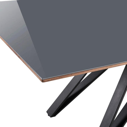 Armen Living - Maine Contemporary Gray Glass 5 Piece Metal Dining Set - SETURDIMAOR veiw 3