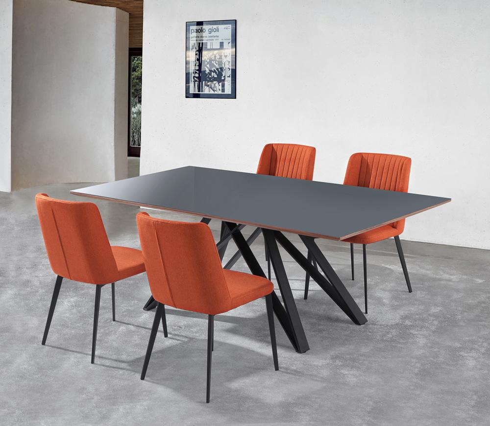 Armen Living - Maine Contemporary Gray Glass 5 Piece Metal Dining Set - SETURDIMAOR veiw 7