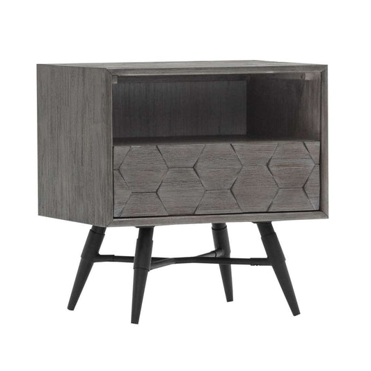Armen Living - Makena 1 Drawer Night Stand in Grey Acacia Wood - LCMKLATG veiw 1