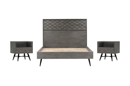 Armen Living - Makena 3 Piece Queen Bedroom Set in Grey Acacia Wood - SETMKBDQN3A veiw 1
