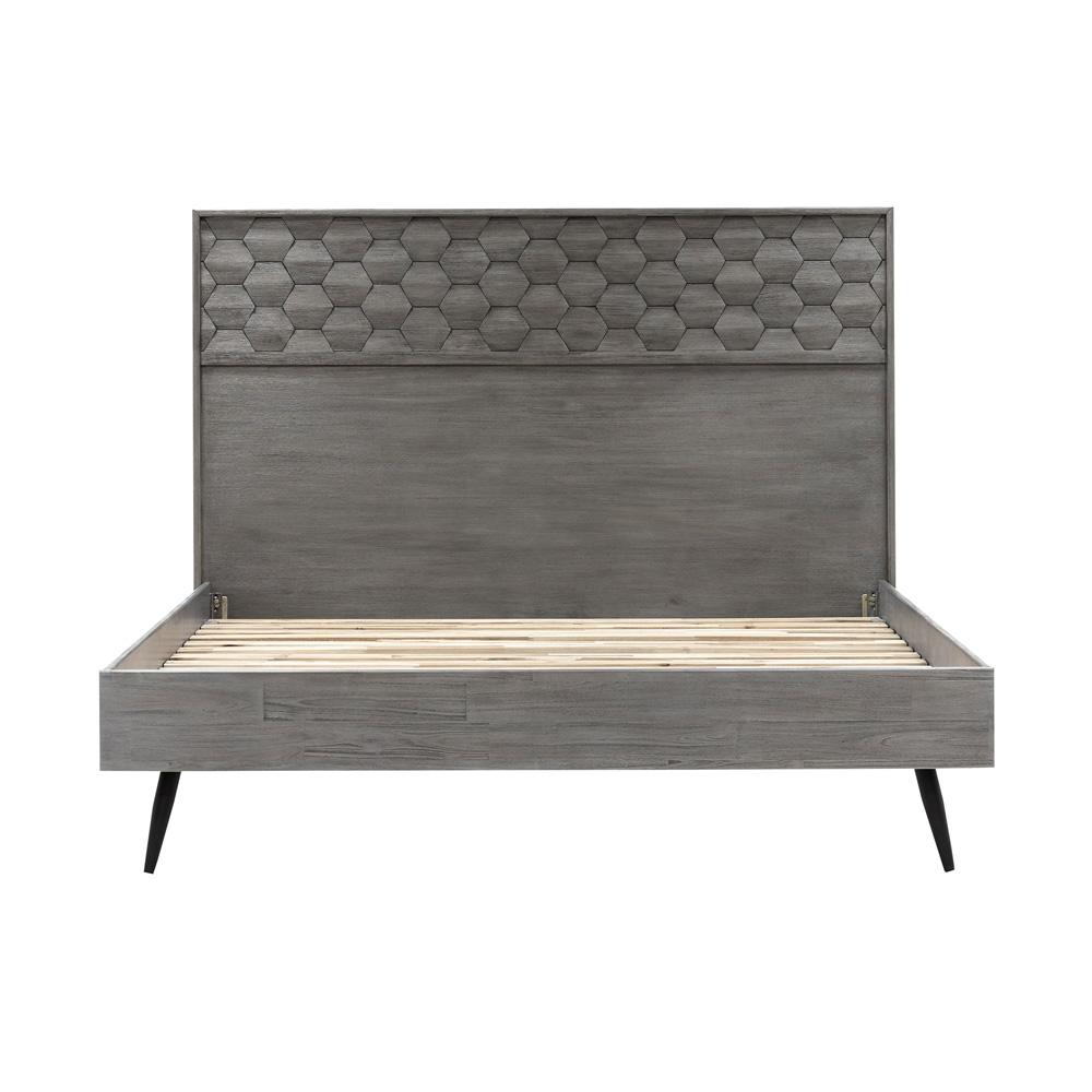 Armen Living - Makena 4 Piece King Bedroom Set in Grey Acacia Wood - SETMKBDKG4A veiw 2