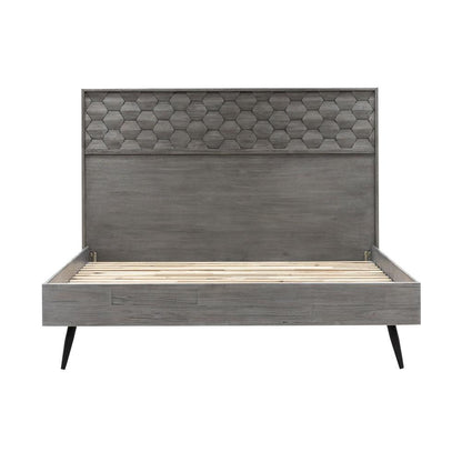 Armen Living - Makena 4 Piece King Bedroom Set in Grey Acacia Wood - SETMKBDKG4A veiw 2