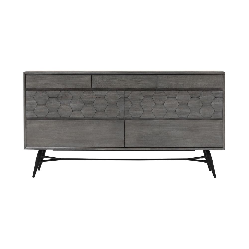 Armen Living - Makena 4 Piece King Bedroom Set in Grey Acacia Wood - SETMKBDKG4A veiw 4