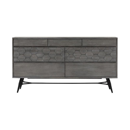 Armen Living - Makena 4 Piece King Bedroom Set in Grey Acacia Wood - SETMKBDKG4A veiw 4
