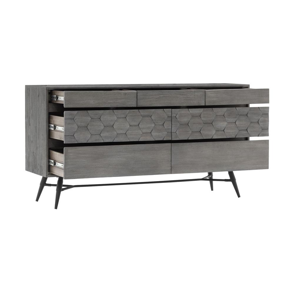 Armen Living - Makena 4 Piece King Bedroom Set in Grey Acacia Wood - SETMKBDKG4A veiw 5