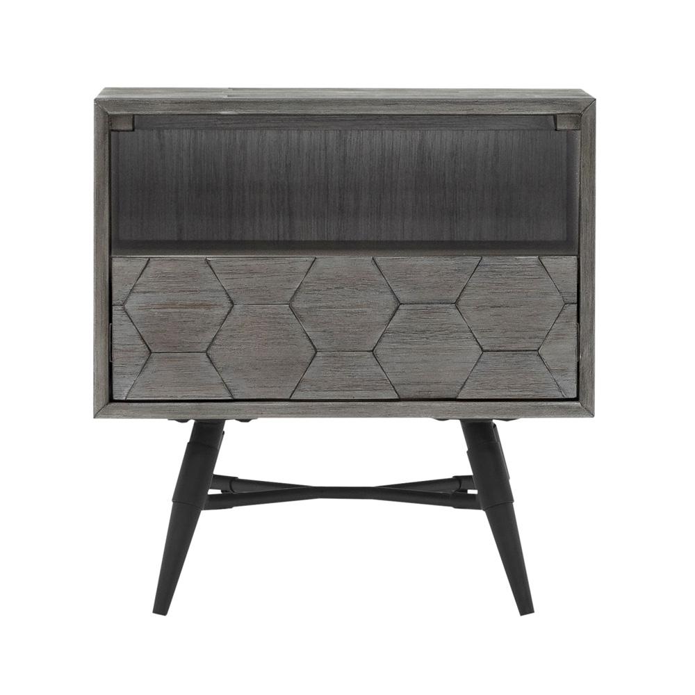 Armen Living - Makena 4 Piece King Bedroom Set in Grey Acacia Wood - SETMKBDKG4A veiw 6