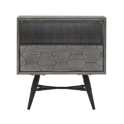 Armen Living - Makena 4 Piece King Bedroom Set in Grey Acacia Wood - SETMKBDKG4A veiw 6