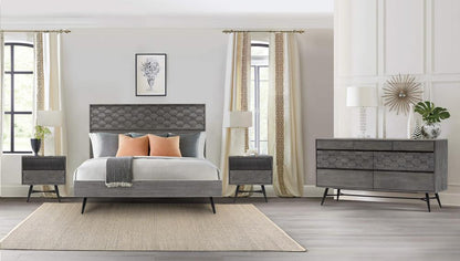 Armen Living - Makena 4 Piece King Bedroom Set in Grey Acacia Wood - SETMKBDKG4A veiw 10