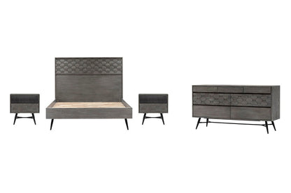 Armen Living - Makena 4 Piece Queen Bedroom Set in Grey Acacia Wood - SETMKBDQN4A veiw 1