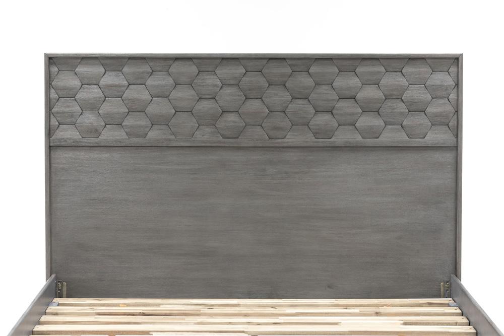 Armen Living - Makena 4 Piece Queen Bedroom Set in Grey Acacia Wood - SETMKBDQN4A veiw 8