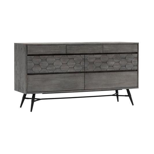 Armen Living - Makena 6 Drawer Dresser in Grey Acacia Wood - LCMKDRTG view 2