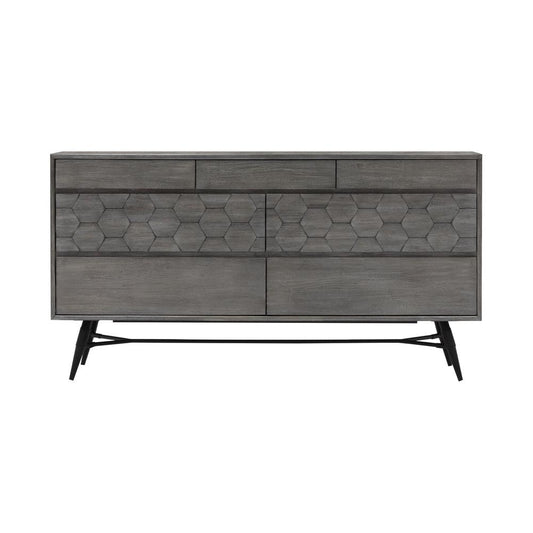 Armen Living - Makena 6 Drawer Dresser in Grey Acacia Wood - LCMKDRTG veiw 1