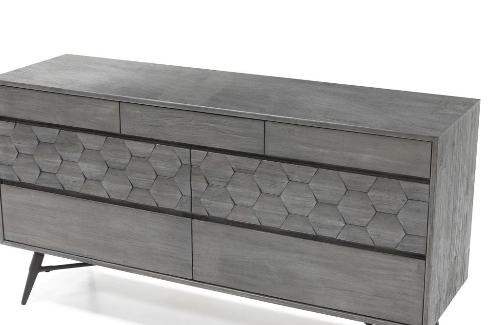 Armen Living - Makena 6 Drawer Dresser in Grey Acacia Wood - LCMKDRTG veiw 4