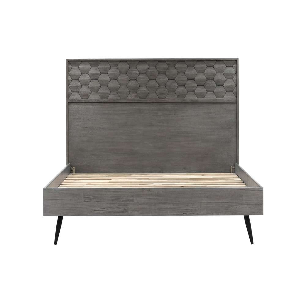 Armen Living - Makena Queen Platform Bed Frame in Grey Acacia Wood - LCMKBDTGQN veiw 1