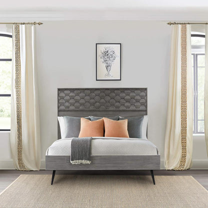 Armen Living - Makena Queen Platform Bed Frame in Grey Acacia Wood - LCMKBDTGQN veiw 6