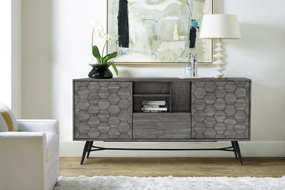 Armen Living - Makena Sideboard Buffet in Grey Acacia Wood - LCMKBUTG veiw 7