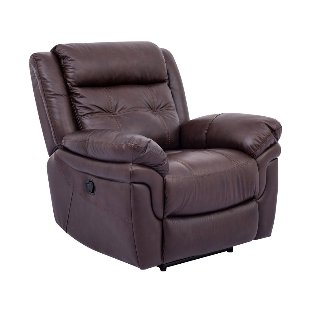 Armen Living - Marcel Manual Recliner Chair in Dark Brown Leather - LCMC1BR veiw 1