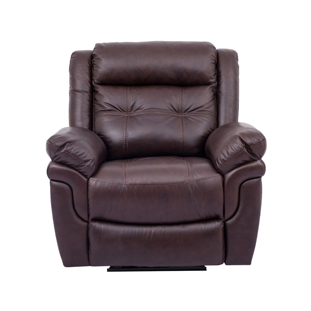 Armen Living - Marcel Manual Recliner Chair in Dark Brown Leather - LCMC1BR veiw 2