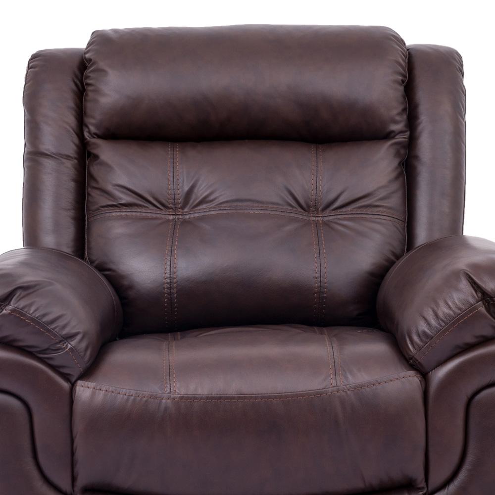 Armen Living - Marcel Manual Recliner Chair in Dark Brown Leather - LCMC1BR veiw 3