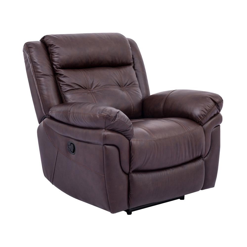 Armen Living - Marcel Manual Reclining 2 Piece Sofa and Recliner Set in Dark Brown Leather - SETMCBR2PC veiw 4