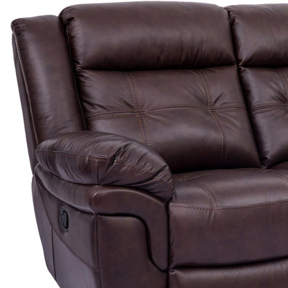 Armen Living - Marcel Manual Reclining 2 Piece Sofa and Recliner Set in Dark Brown Leather - SETMCBR2PC veiw 6