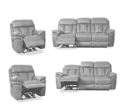 Armen Living - Marcel Manual Reclining 2 Piece Sofa and Recliner Set in Dark Brown Leather - SETMCBR2PC veiw 9