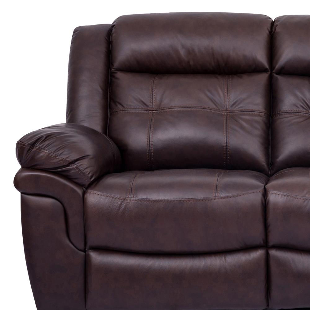 Armen Living - Marcel Manual Reclining Sofa in Dark Brown Leather - LCMC3BR veiw 1
