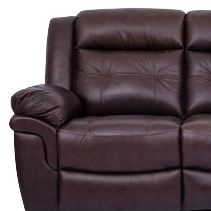 Armen Living - Marcel Manual Reclining Sofa in Dark Brown Leather - LCMC3BR veiw 1