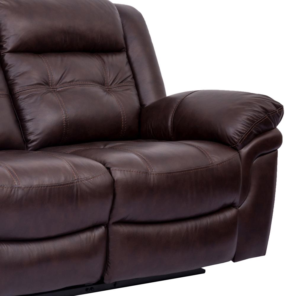 Armen Living - Marcel Manual Reclining Sofa in Dark Brown Leather - LCMC3BR veiw 3