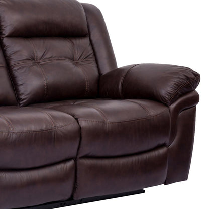 Armen Living - Marcel Manual Reclining Sofa in Dark Brown Leather - LCMC3BR veiw 3