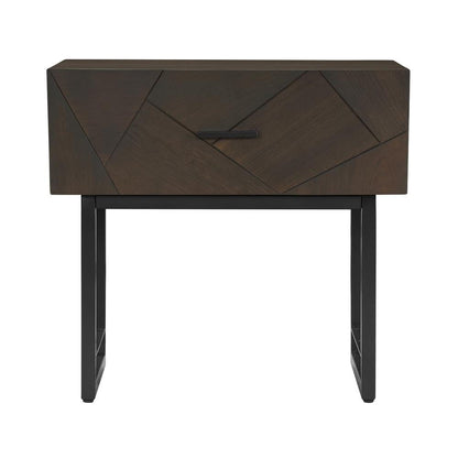 Armen Living - Marquis 1 Drawer Oak Wood Nighstand with Black Metal Legs - LCMULAGR - CLOSEOUT veiw 1