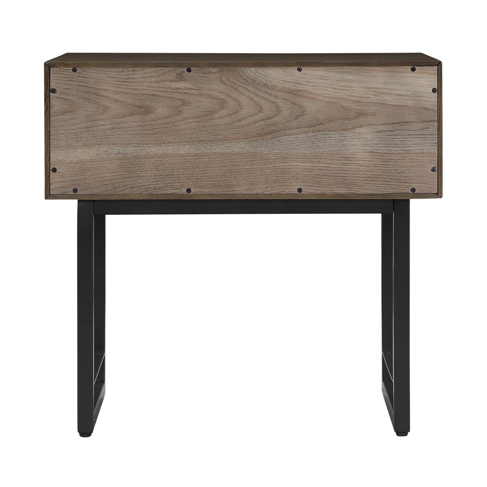 Armen Living - Marquis 1 Drawer Oak Wood Nighstand with Black Metal Legs - LCMULAGR - CLOSEOUT veiw 3