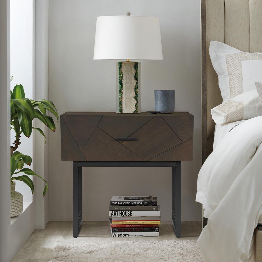 Armen Living - Marquis 1 Drawer Oak Wood Nighstand with Black Metal Legs - LCMULAGR - CLOSEOUT veiw 9