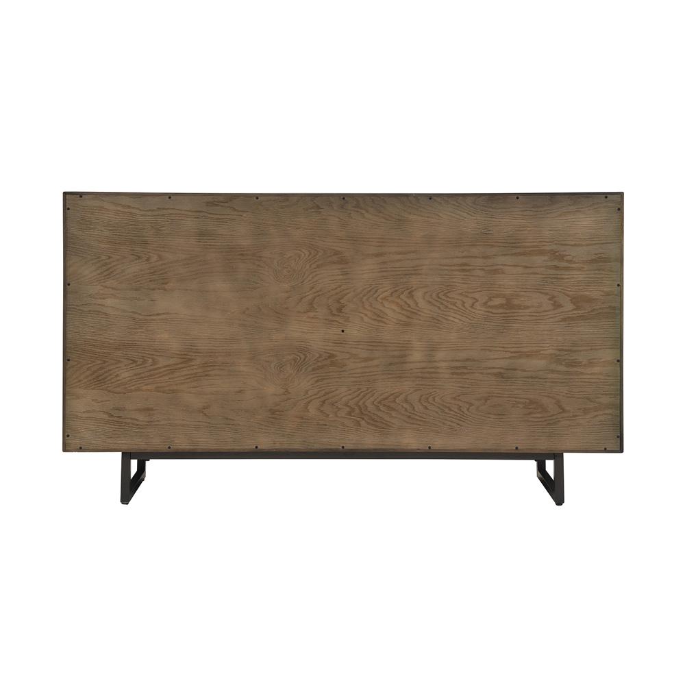 Armen Living - Marquis 6 Drawer Oak Wood Dresser with Black Metal Legs - LCMUDRGR - CLOSEOUT veiw 3