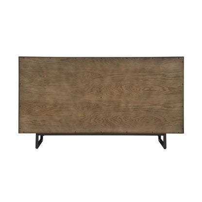 Armen Living - Marquis 6 Drawer Oak Wood Dresser with Black Metal Legs - LCMUDRGR - CLOSEOUT veiw 3