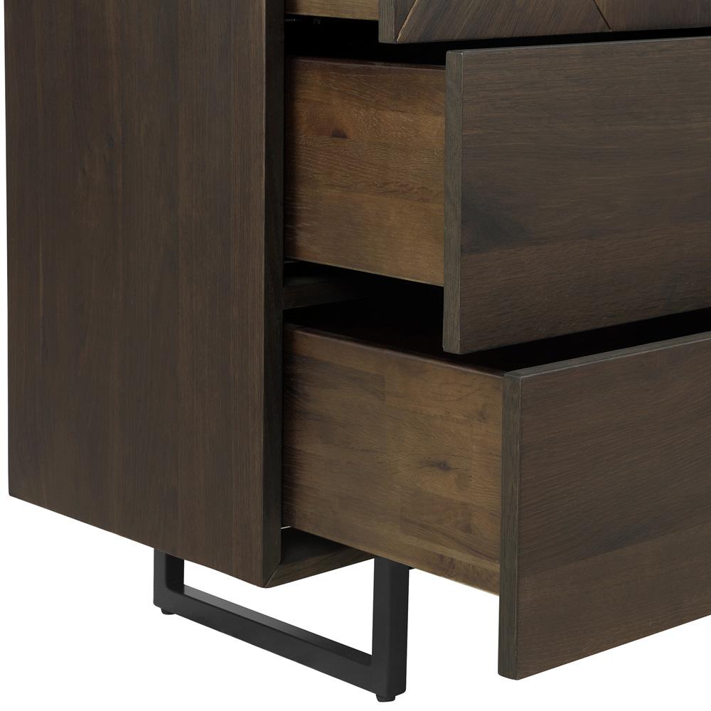 Armen Living - Marquis 6 Drawer Oak Wood Dresser with Black Metal Legs - LCMUDRGR - CLOSEOUT veiw 4