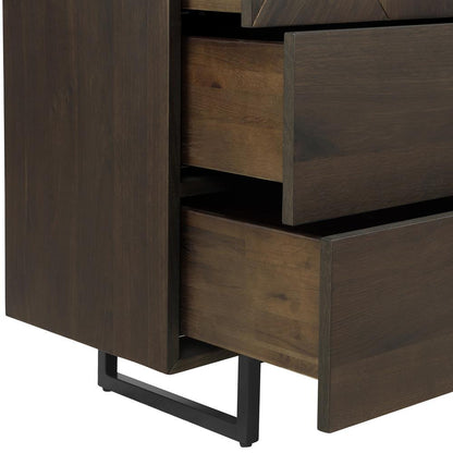 Armen Living - Marquis 6 Drawer Oak Wood Dresser with Black Metal Legs - LCMUDRGR - CLOSEOUT veiw 4