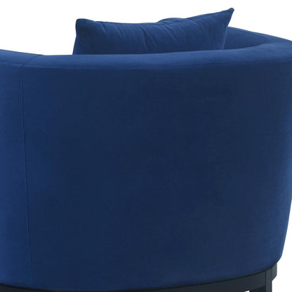 Armen Living - Melange Blue Velvet Upholstered Accent Chair with Black Wood Base - LCMG1BLUE veiw 3