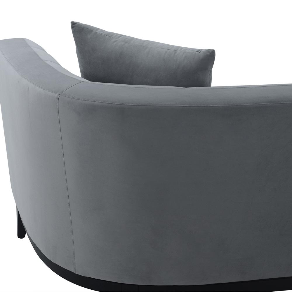 Armen Living - Melange Gray Velvet Sofa with Black Wood Base - LCMG3GREY veiw 6