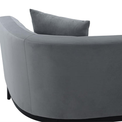 Armen Living - Melange Gray Velvet Sofa with Black Wood Base - LCMG3GREY veiw 6