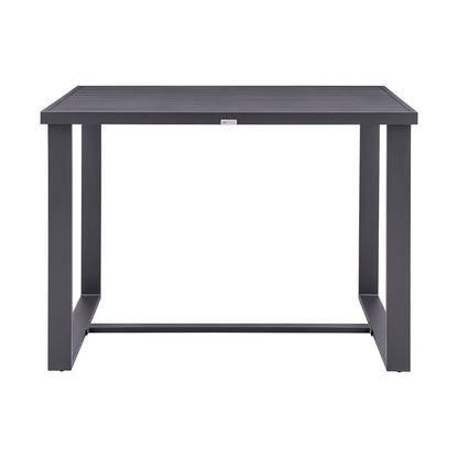 Armen Living - Menorca Outdoor Patio 5-Piece Bar Table Set in Aluminum with Gray Cushions - SETODMQGR30 veiw 4