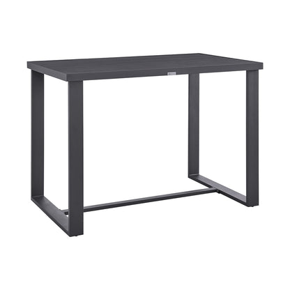 Armen Living - Menorca Outdoor Patio 5-Piece Bar Table Set in Aluminum with Gray Cushions - SETODMQGR30 veiw 5