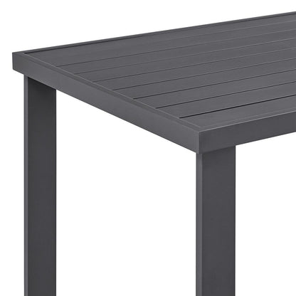 Armen Living - Menorca Outdoor Patio 5-Piece Bar Table Set in Aluminum with Gray Cushions - SETODMQGR30 veiw 6