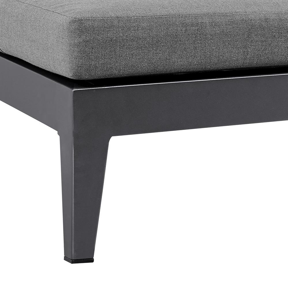 Armen Living - Menorca Outdoor Patio Adjustable Chaise Lounge Chair in Aluminum with Gray Cushions - LCMQLOGR veiw 7