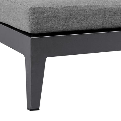 Armen Living - Menorca Outdoor Patio Adjustable Chaise Lounge Chair in Aluminum with Gray Cushions - LCMQLOGR veiw 7