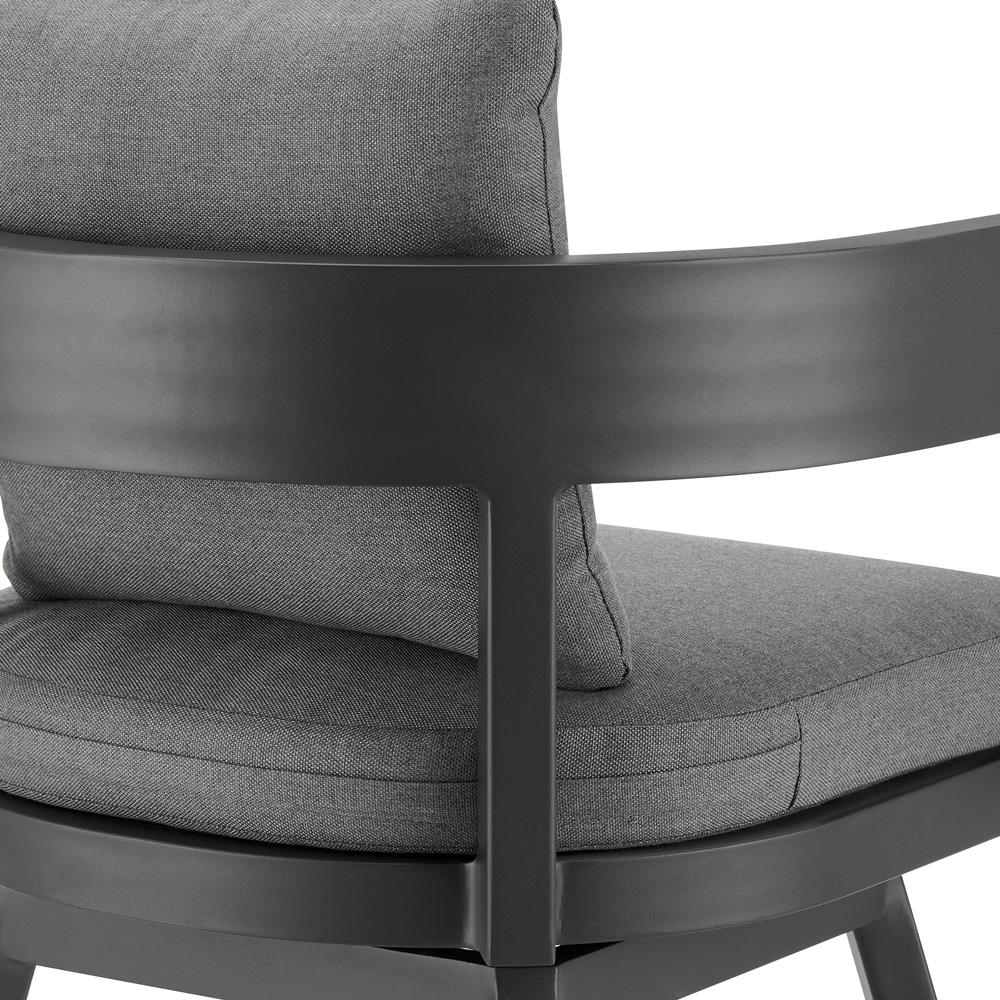 Armen Living - Menorca Outdoor Patio Swivel Bar Stool in Aluminum with Gray Cushions - LCMQSWBAGR30 veiw 6