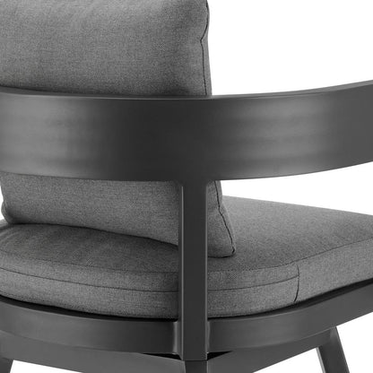 Armen Living - Menorca Outdoor Patio Swivel Counter Stool in Aluminum with Gray Cushions - LCMQSWBAGR26 veiw 6