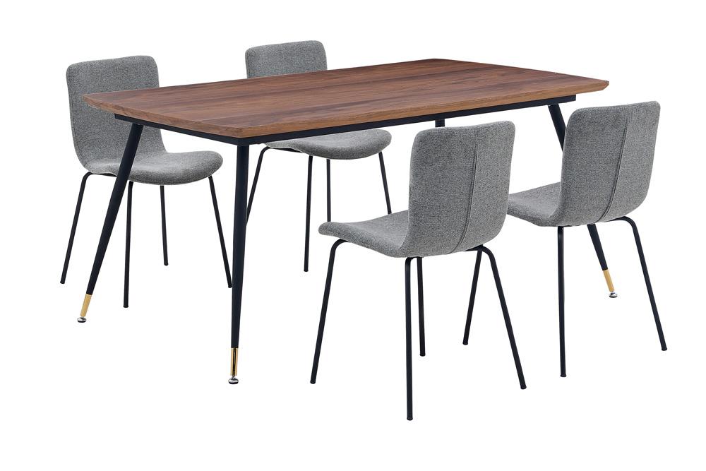 Armen Living - Messina and Gillian Light Gray Fabric 5 Piece Rectangular Dining Set - SETMSDICH5C veiw 1